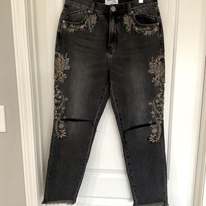 Free People Embroidered and Beaded Jean NWT